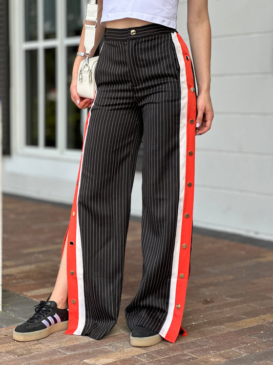 Cynthia Black/Red Lines Pants