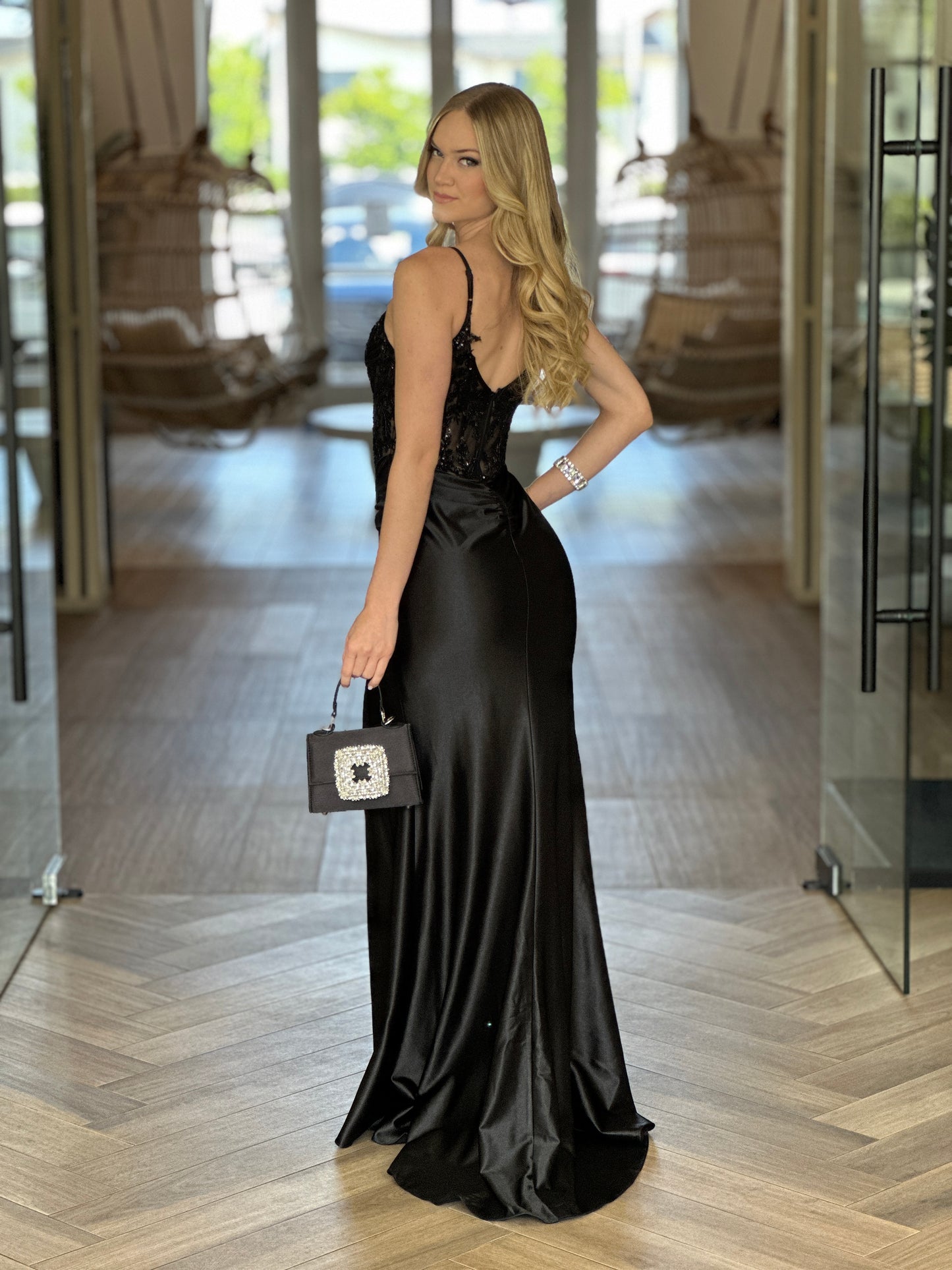 Kelly Black Embellished Dress Gala