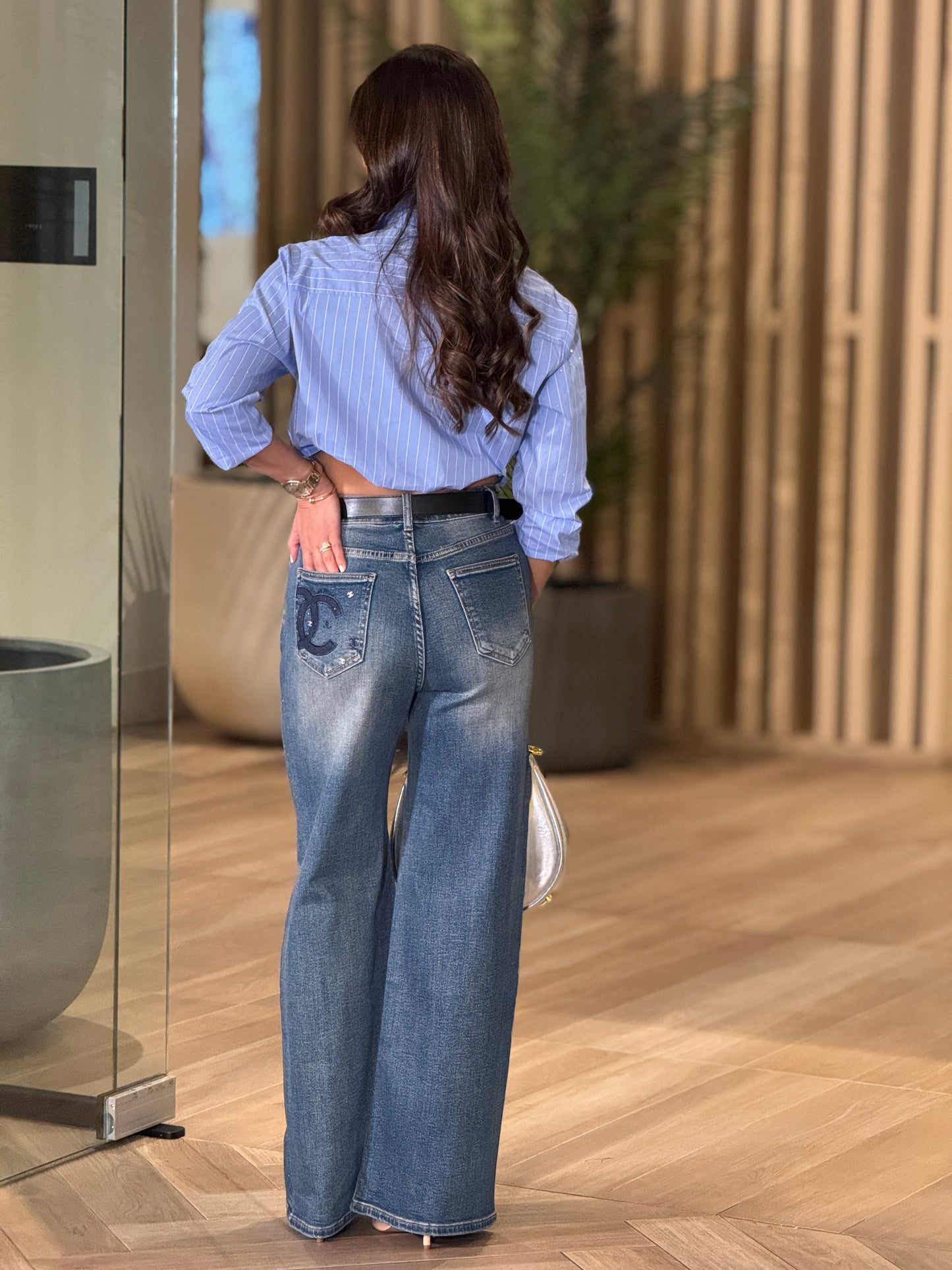 Cece Logo Rhinestone Jeans