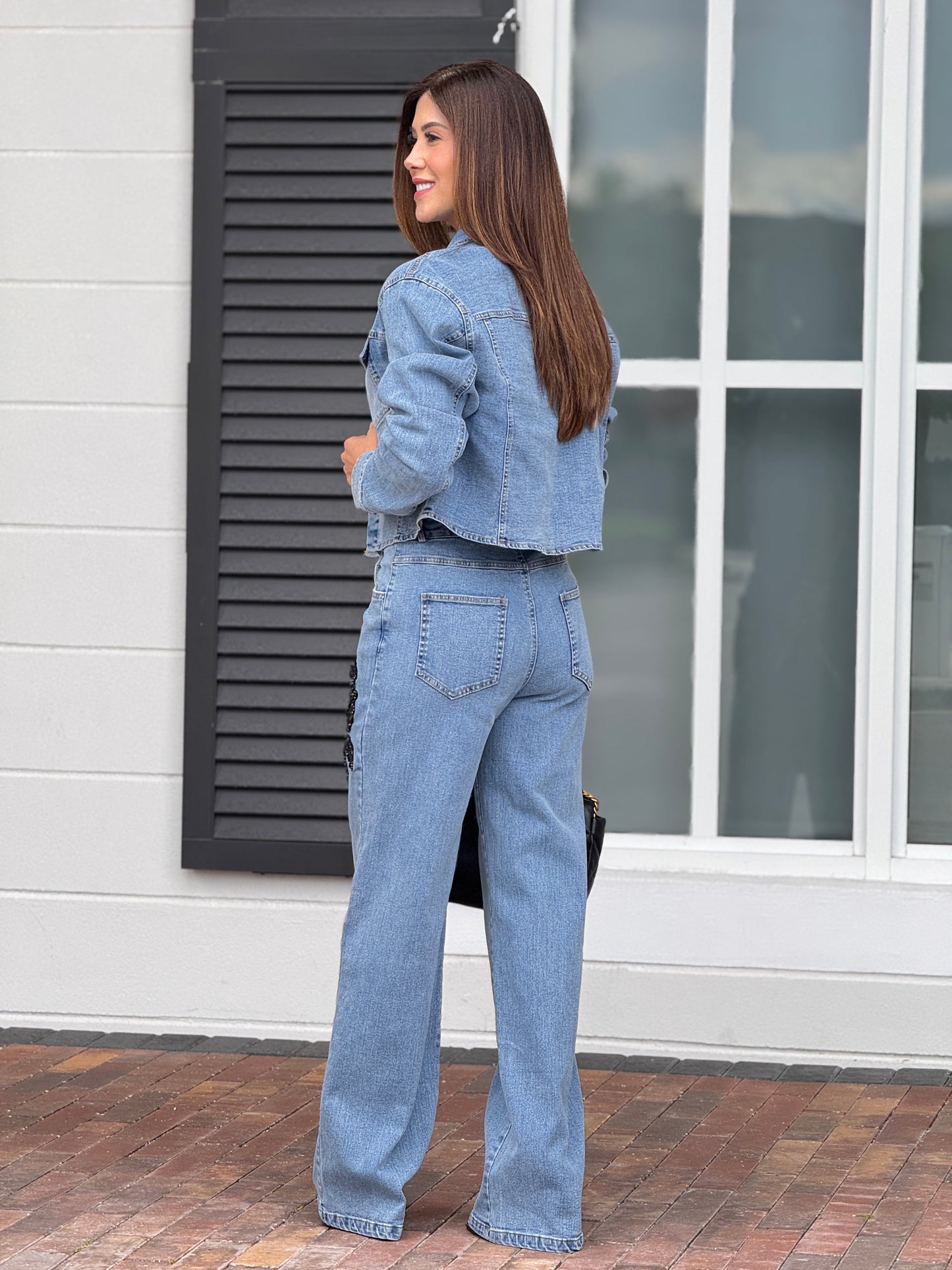 More Denim/Black Rose Patch Set