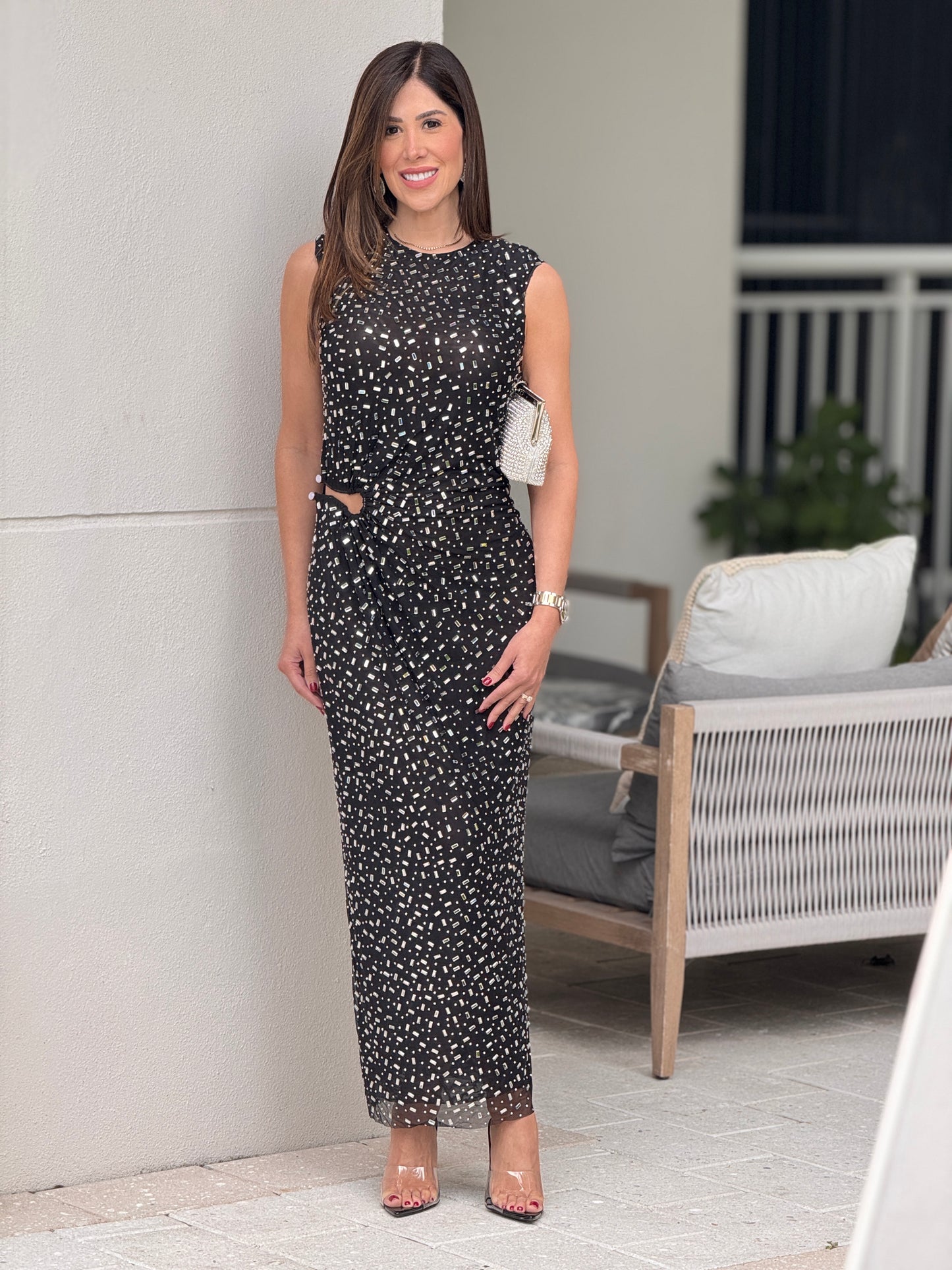 Starlight Black Sequin Dress Gala