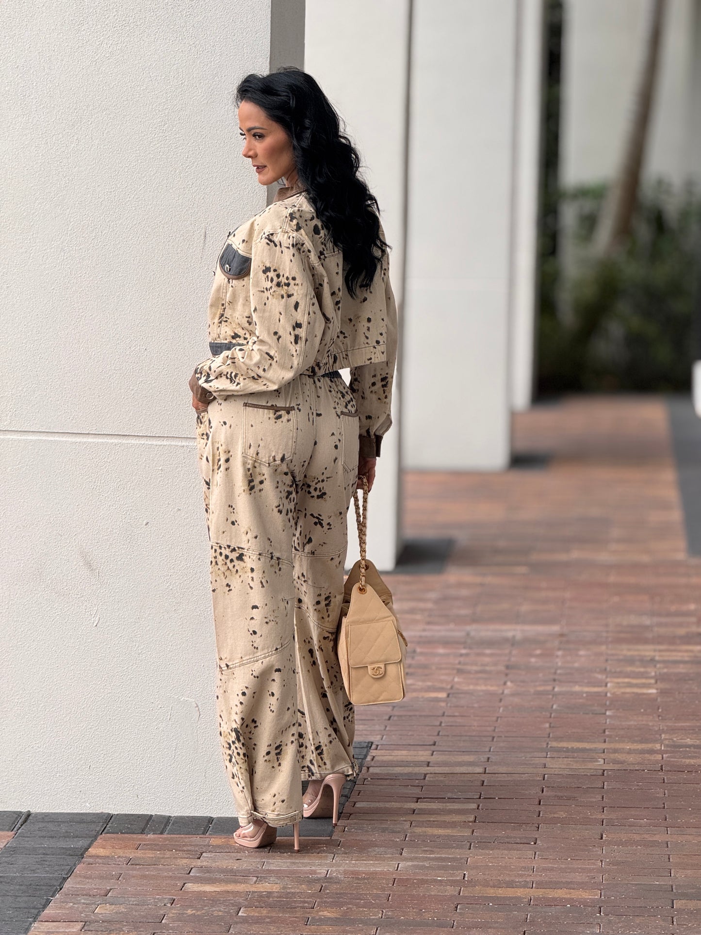 Nashville Cow Print Denim Set