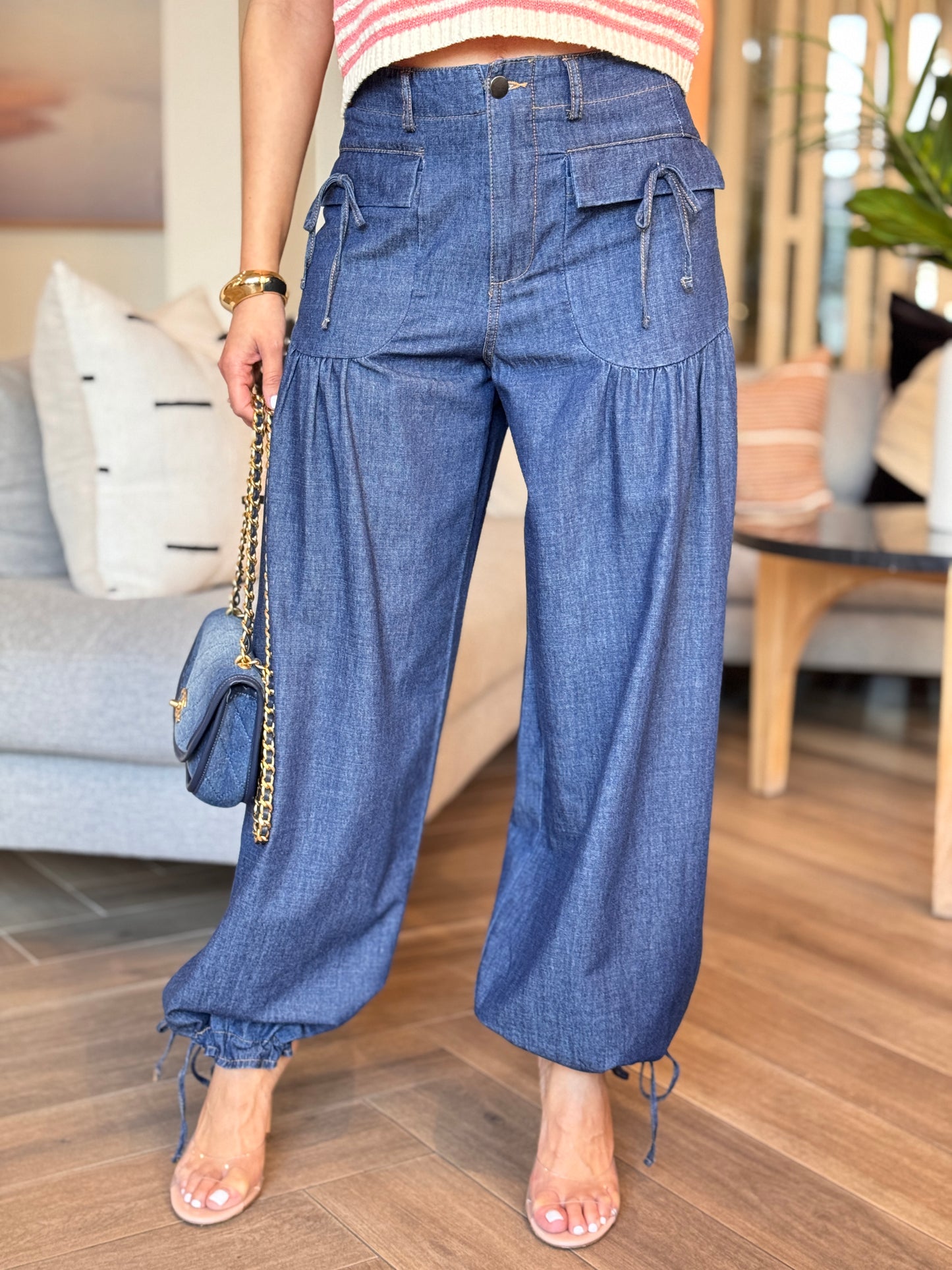 Maine Dark Denim Wide Jeans