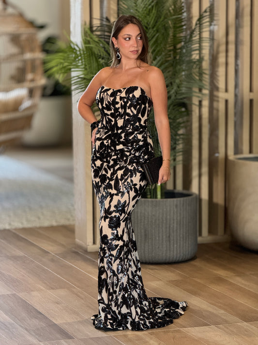 Phoebe Nude/Black Dress Gala