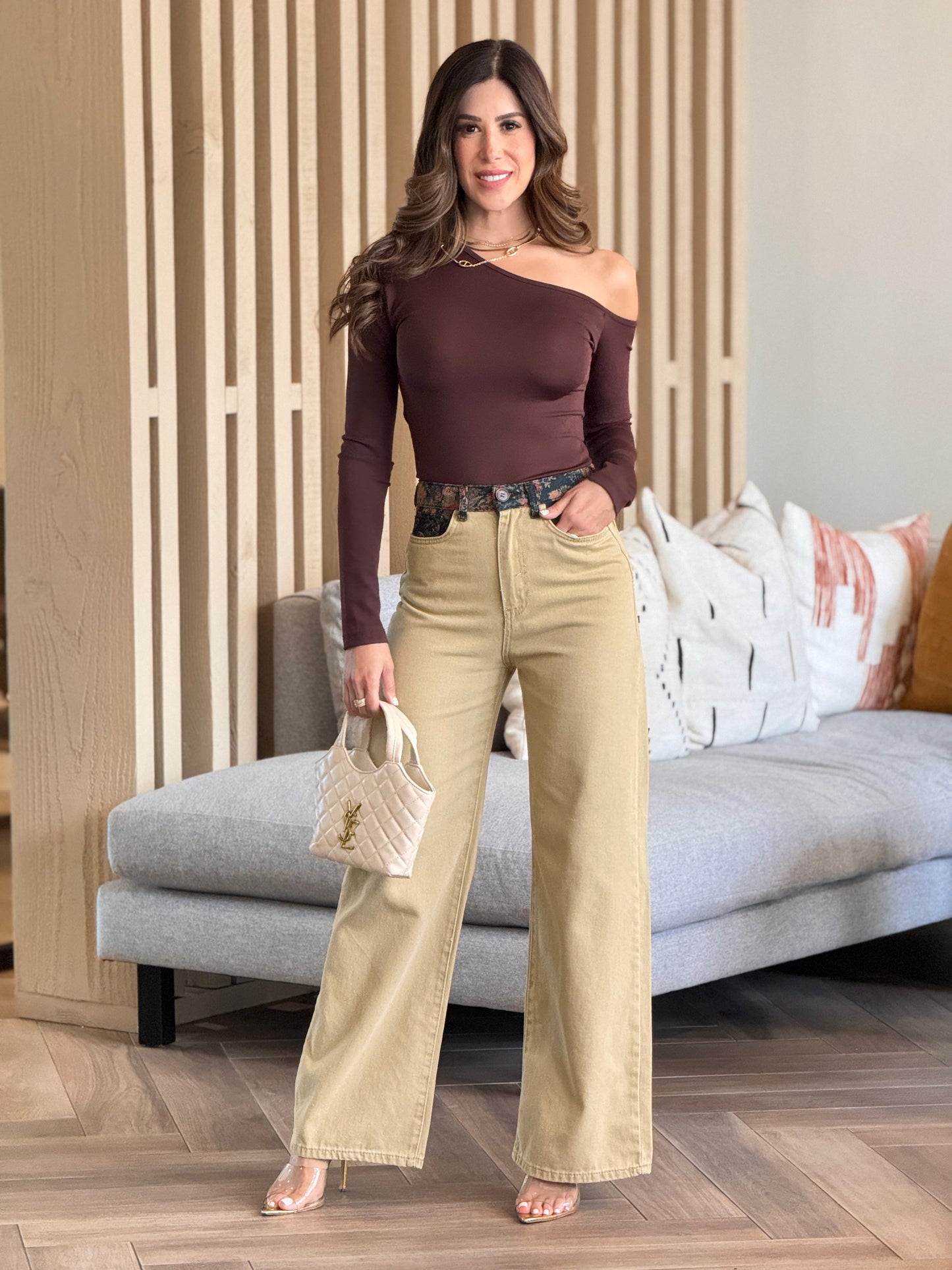Atelier Beige/Multi Waist Straight Jeans