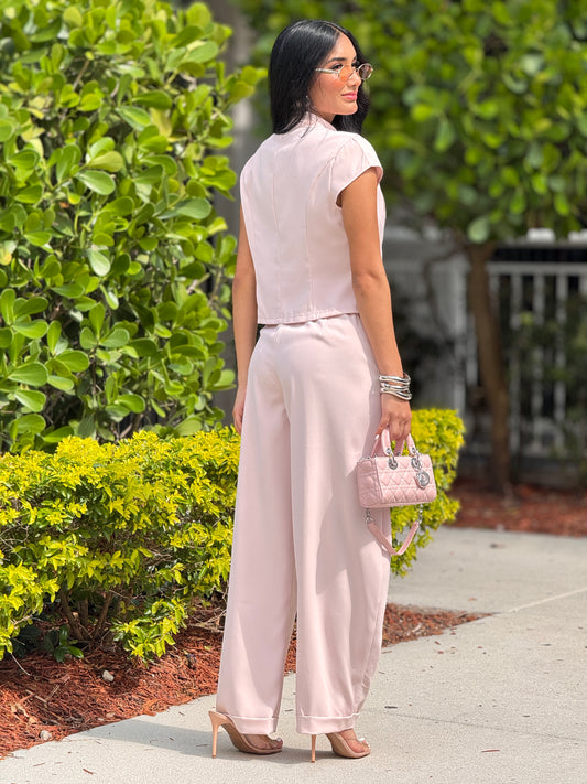 Voguish Pink Satin Chinese Set
