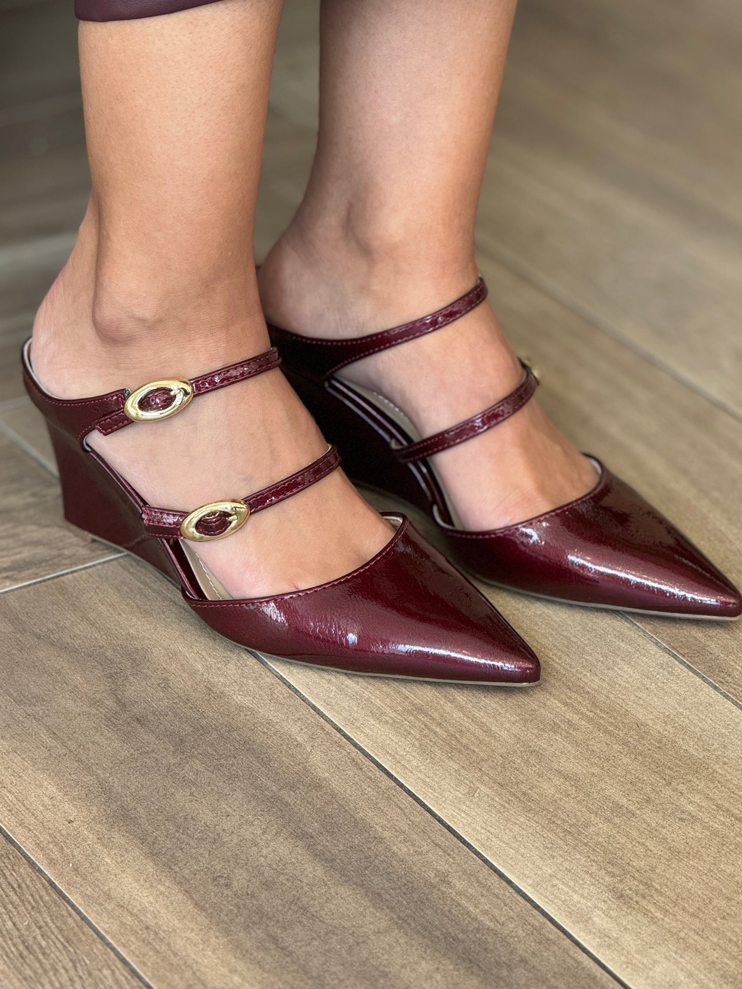 Napa Burgundy Patent Pointy Heels