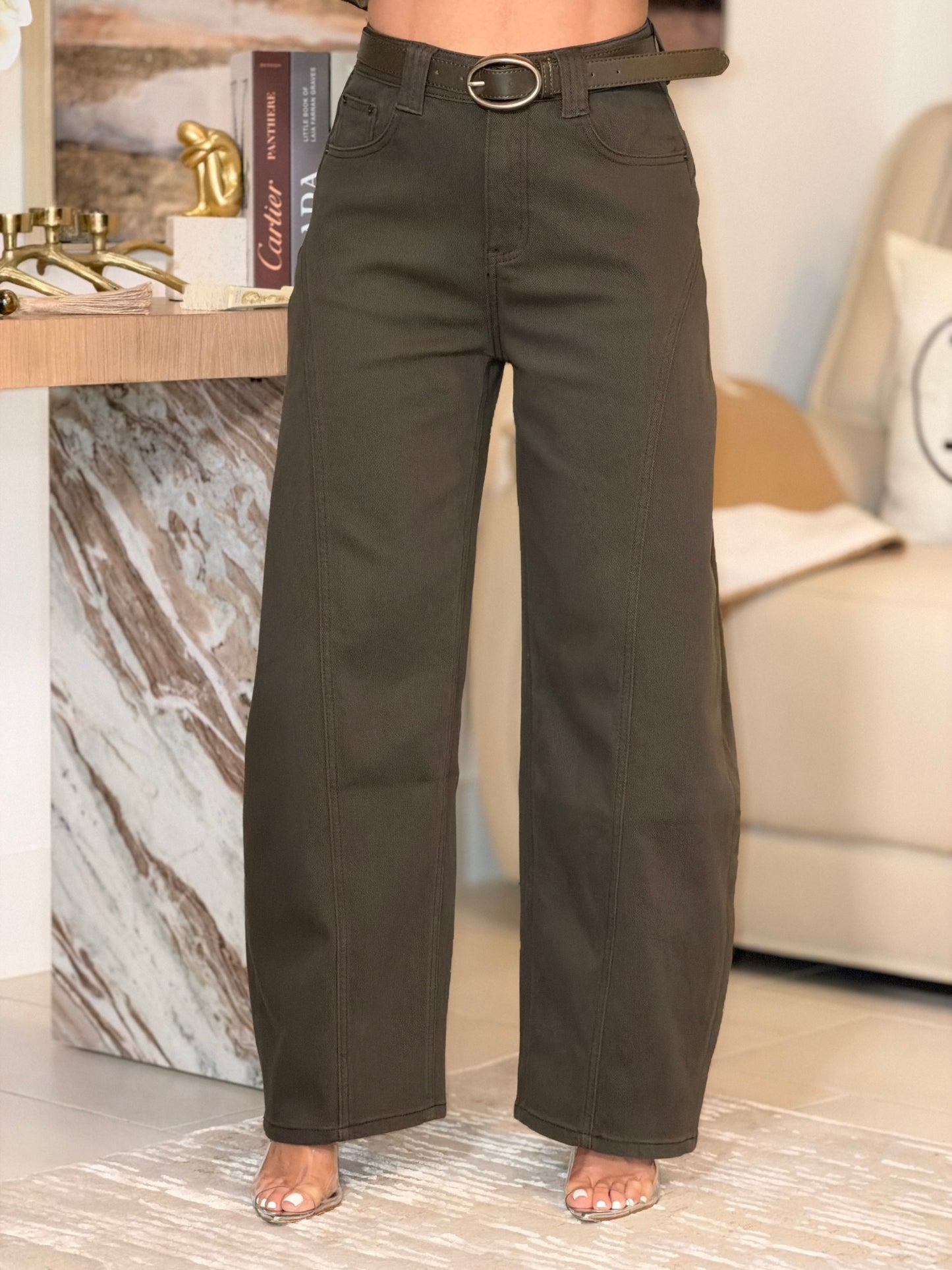 79979 XW Green Barrel Jeans