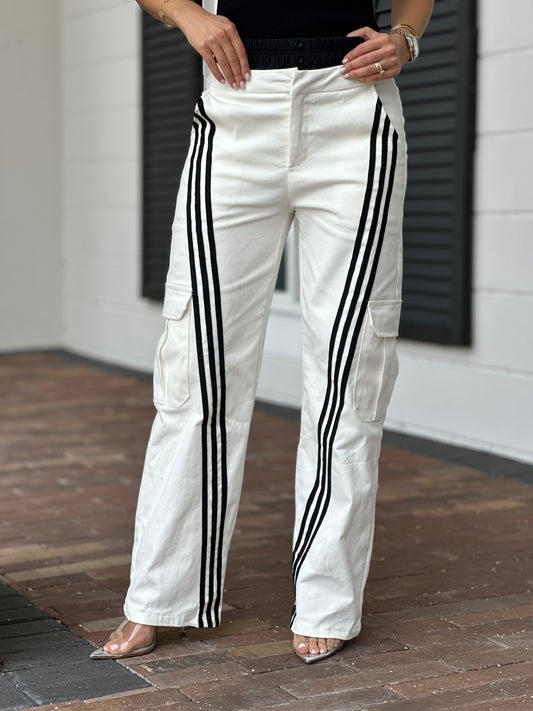 Trend white Stripes Pants