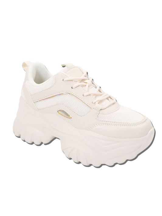 Hannah Beige Chunky Sneakers