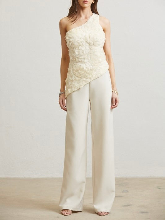 Brianna Ivory Textura Flowers Set