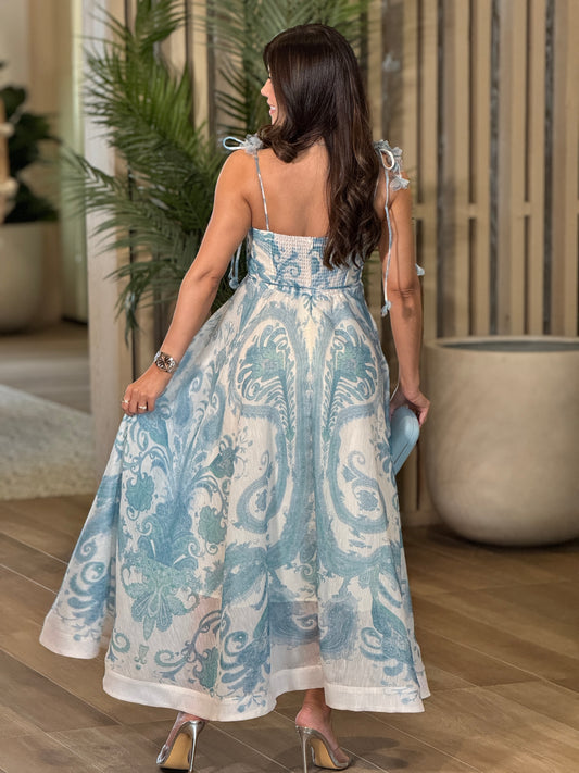 Gardenia Blue Print Dress
