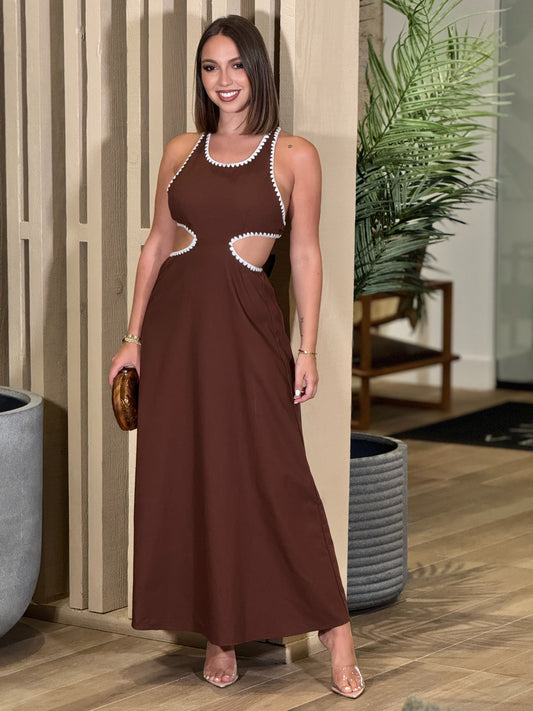 Hershey Brown Cutout Dress