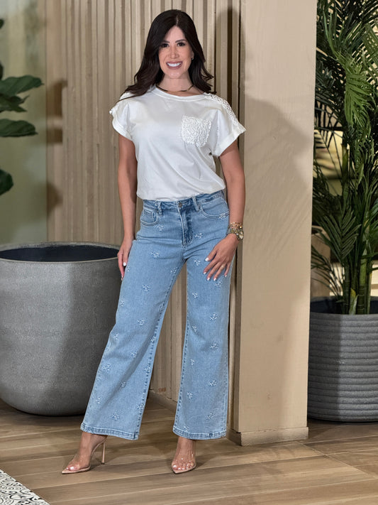 Risen Flower Jeans