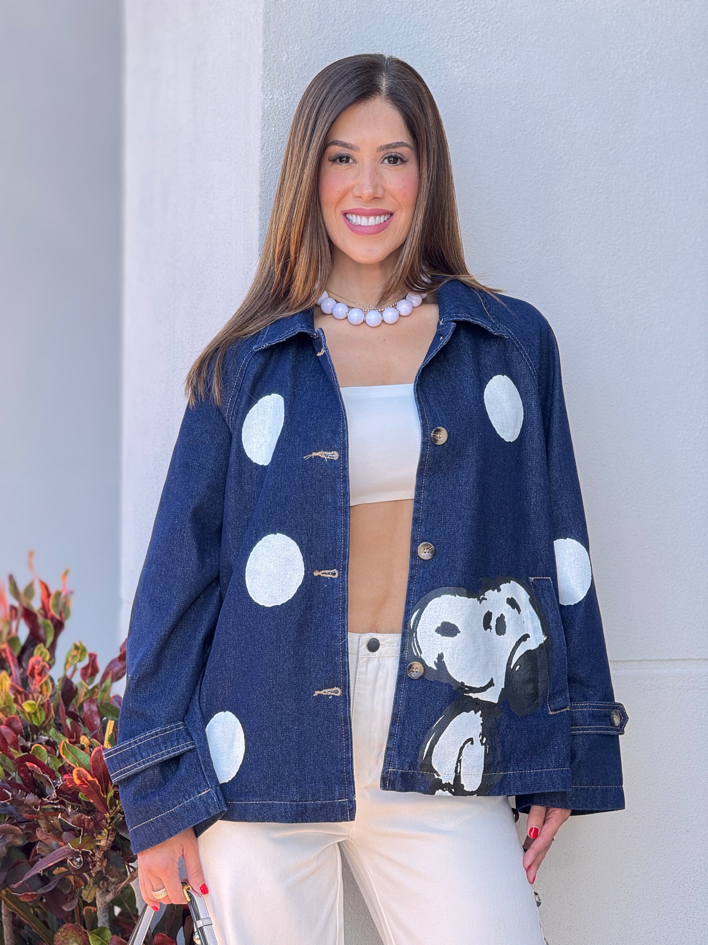 Cartoon Dark Denim Jacket Top