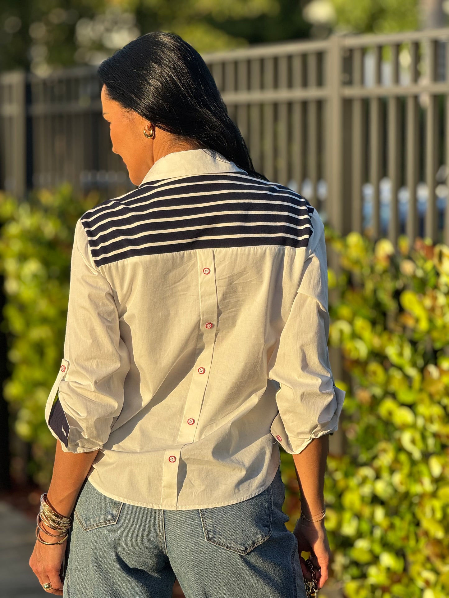 Norkys White Lines Cardigan Shirt