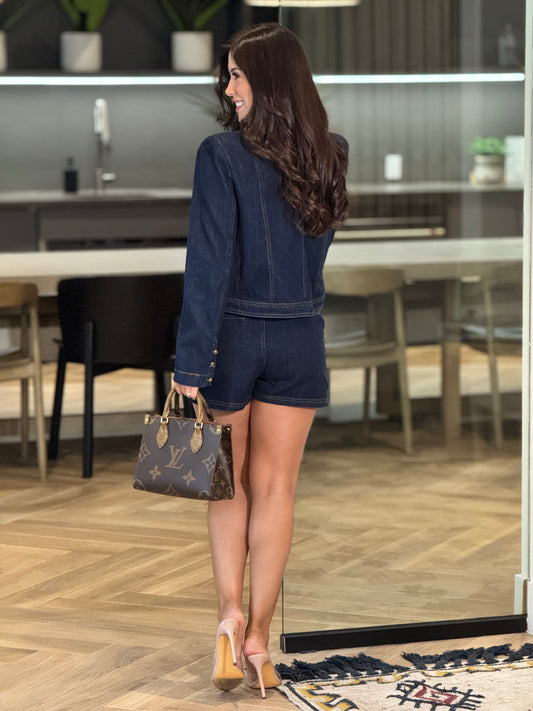 Jennifer Gold Buttons Denim Skort