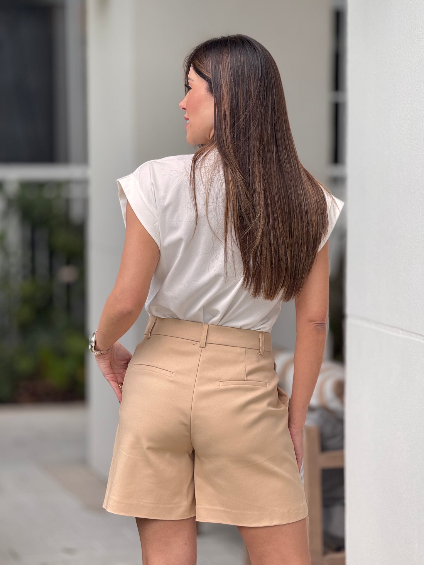 Sublime Beige Bermuda Shorts