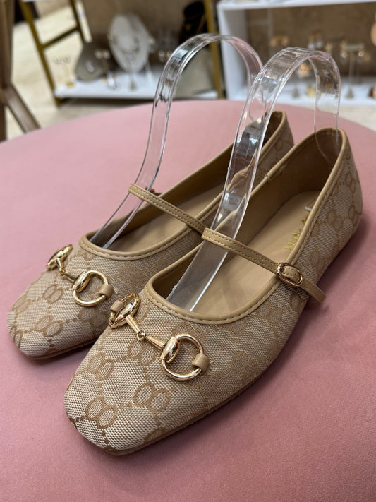 Gigi Beige Ballerina Flats