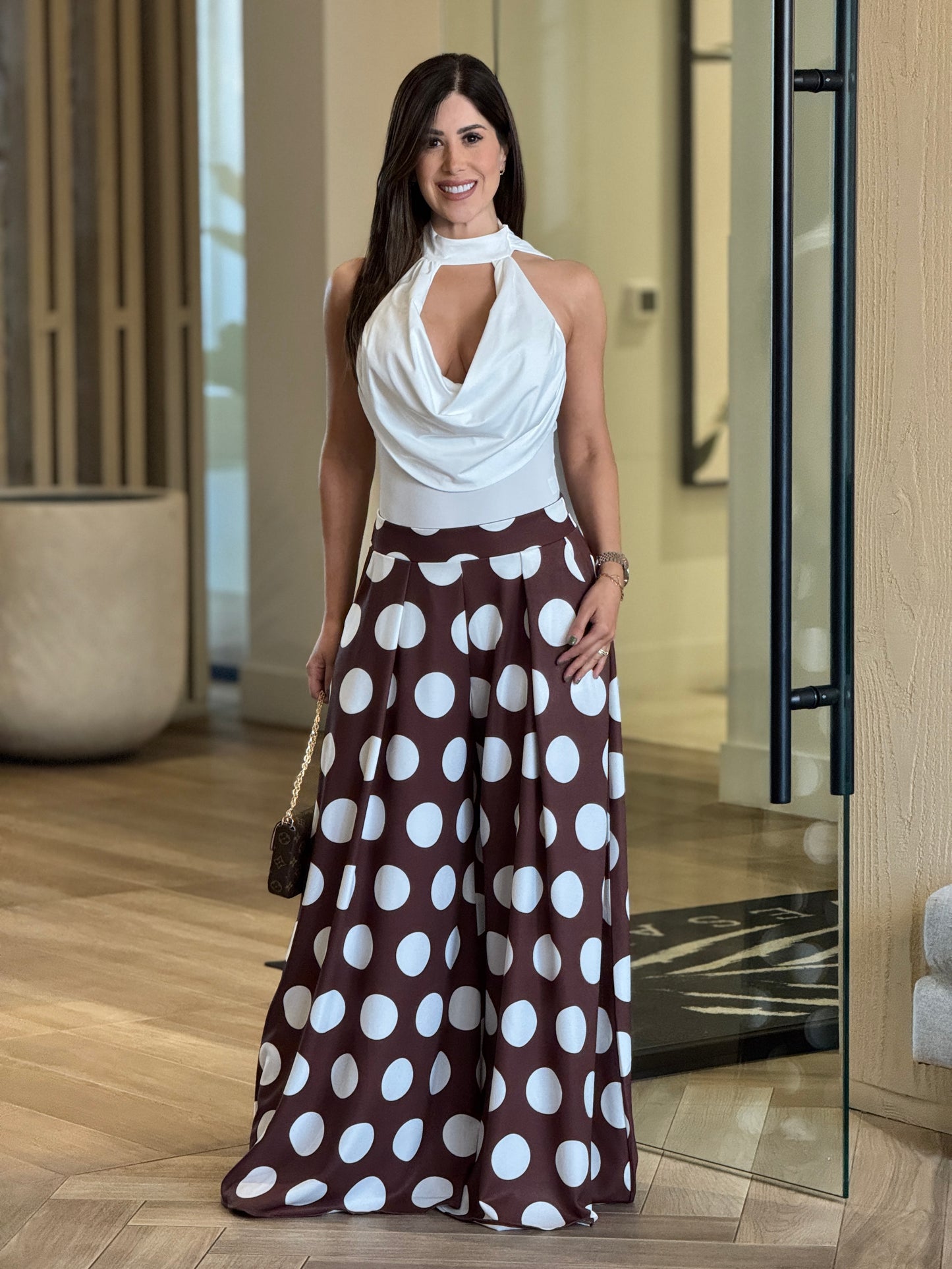Danna Brown Polka Dots Pants