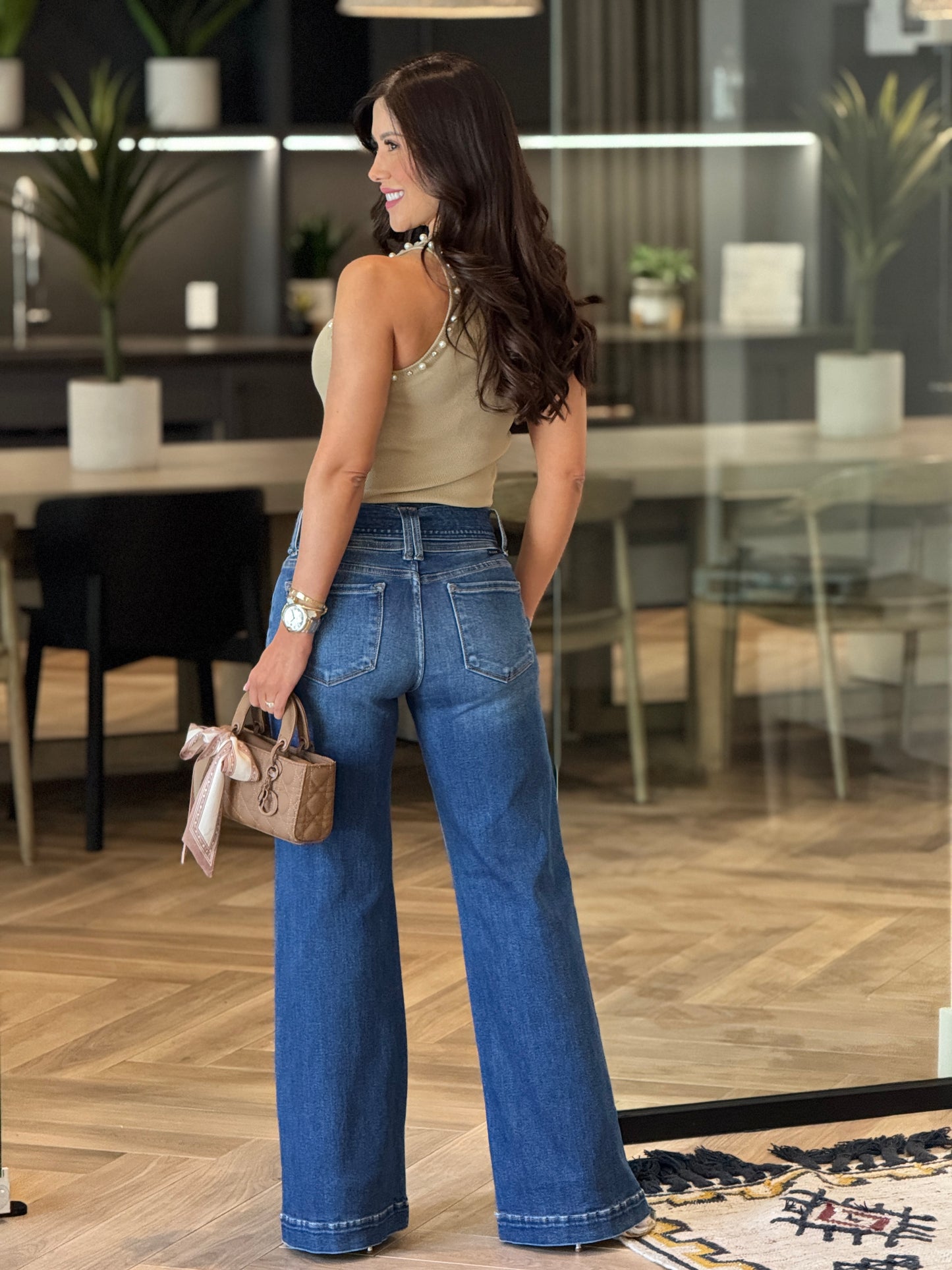 Risen Dark Wash Belt Jeans