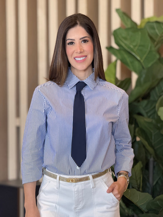 Have Blue Lines Tie Shirt Top