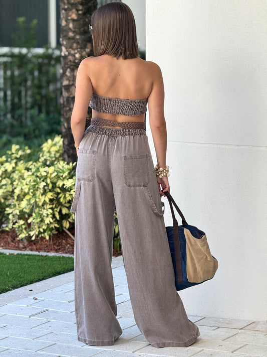 Bethanie Brown Braid Denim Set