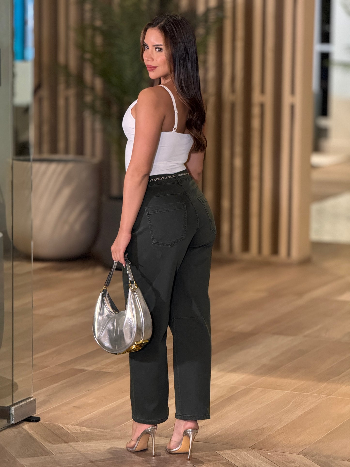 Olivia Green Barrel Jeans