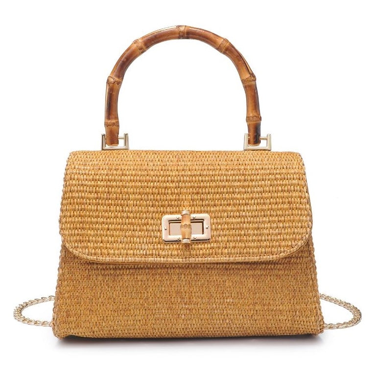 Fifi Raffia Bamboo Handle Bag