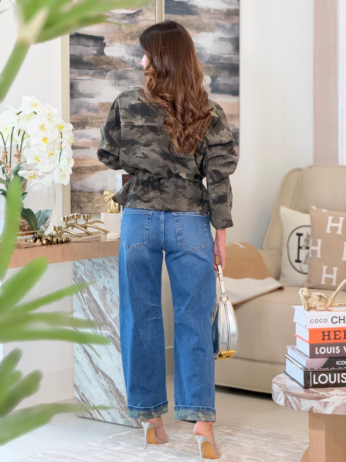 20007 Risen Camo Barrel Jeans