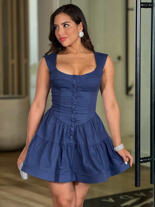 Claire Blue Bubble Dress