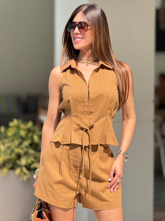 Amable Camel Lines Short Set