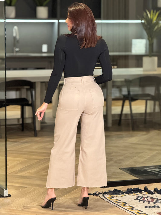 Maddie Beige High Waisted Jeans