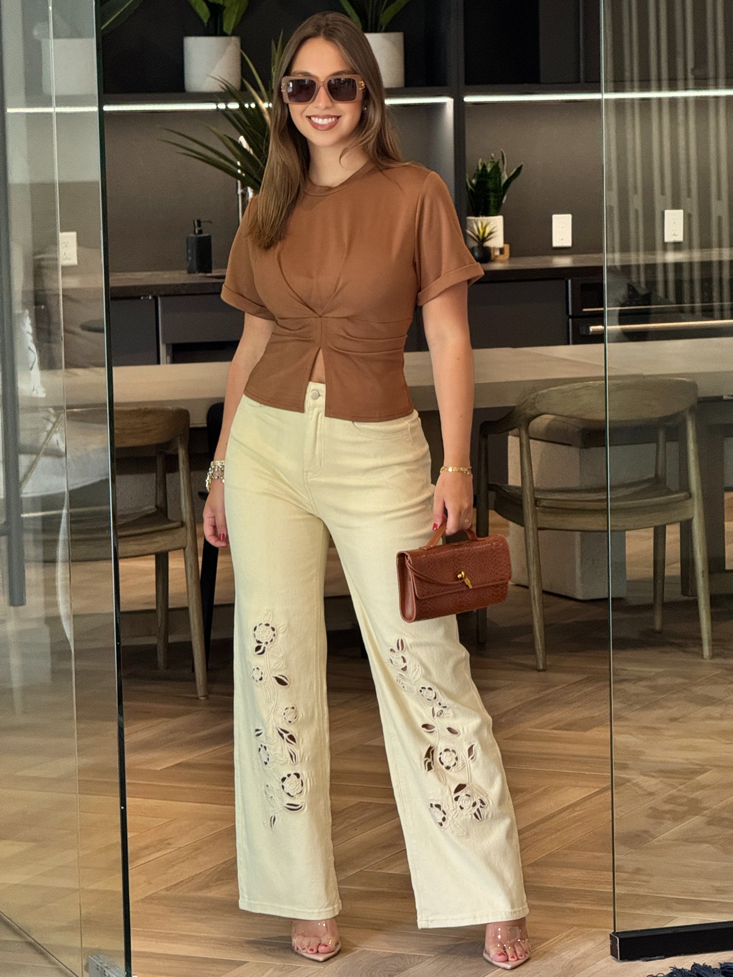 Silvia Beige Cutots Jeans