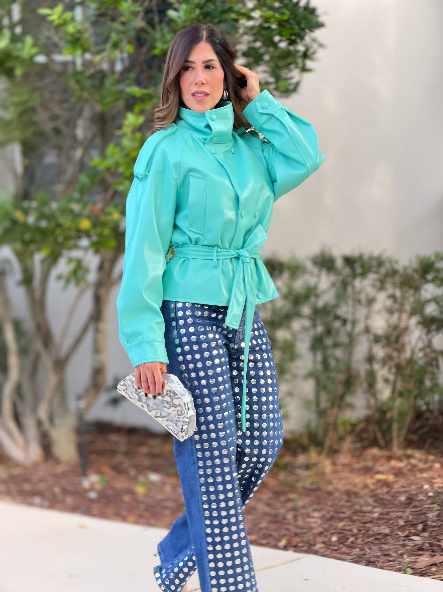 9166 Perky Turquoise Jacket Top
