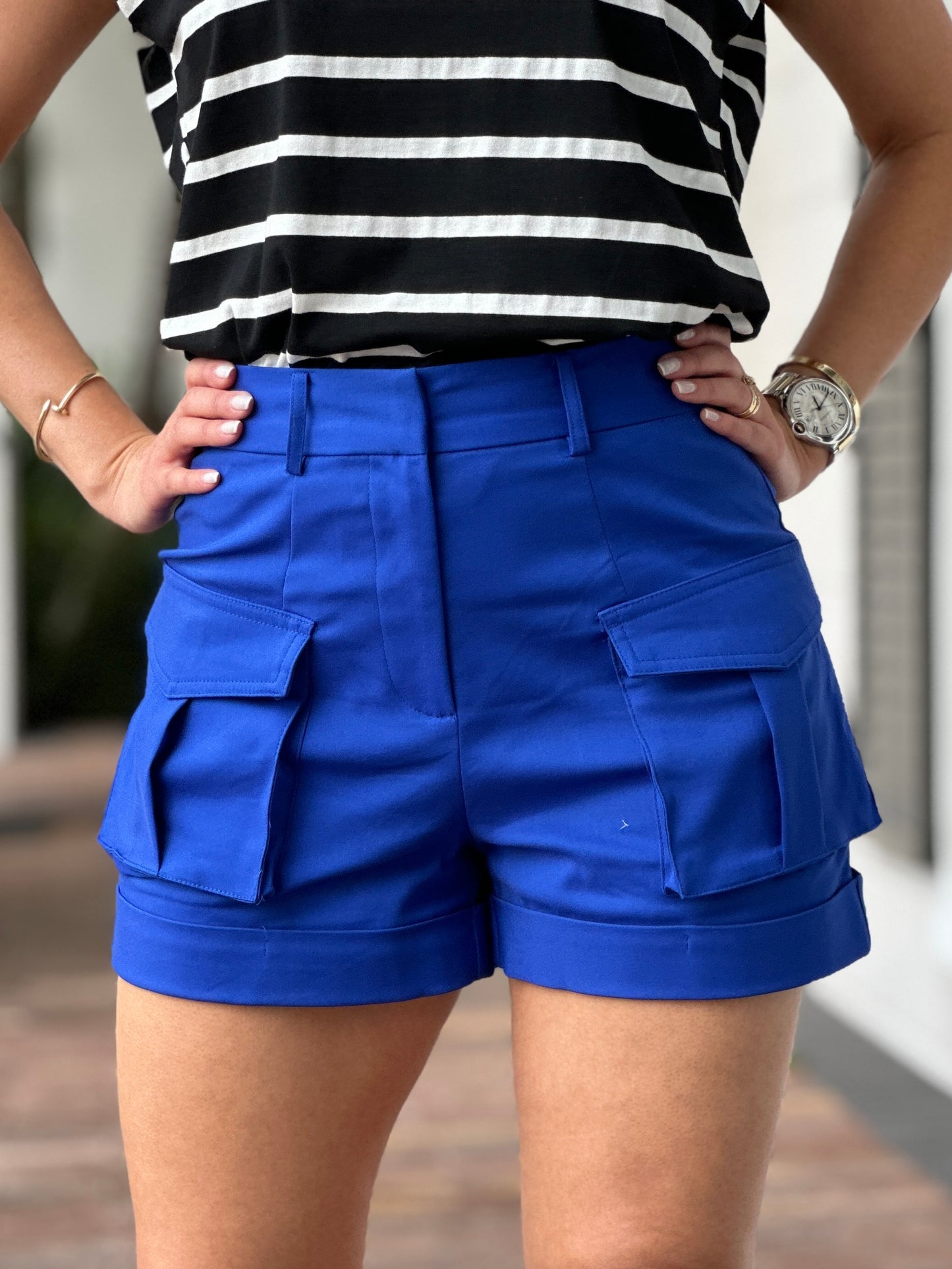 Ovianca Blue Cargo Shorts