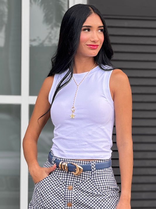 Bellie White Lycra Basic Top