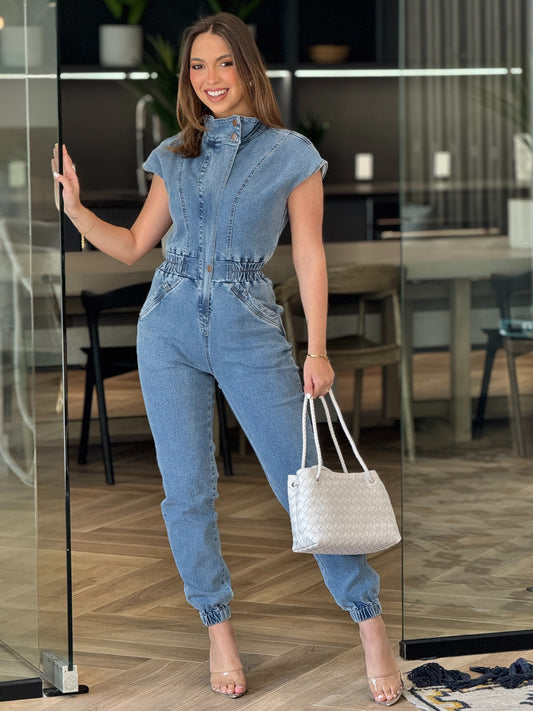 Aviator Denim Jumpsuit