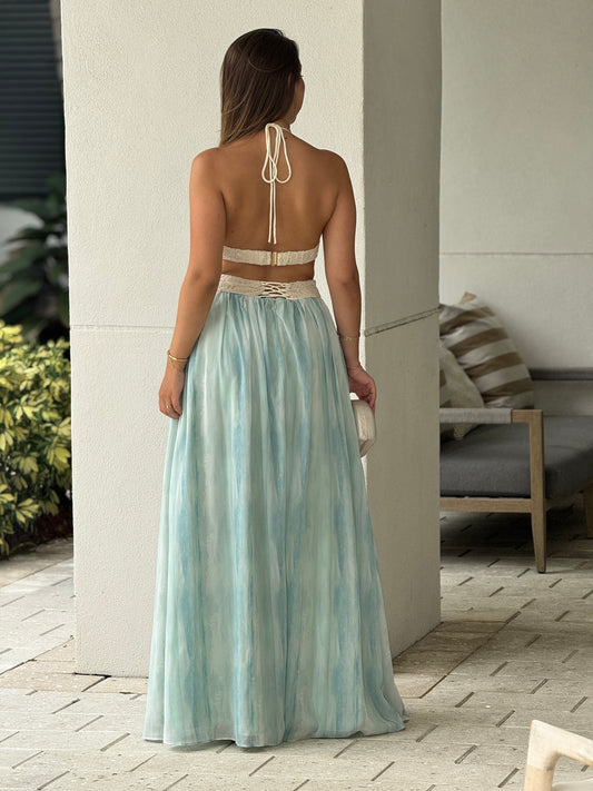 Acapulco Blue/Crochet Dress