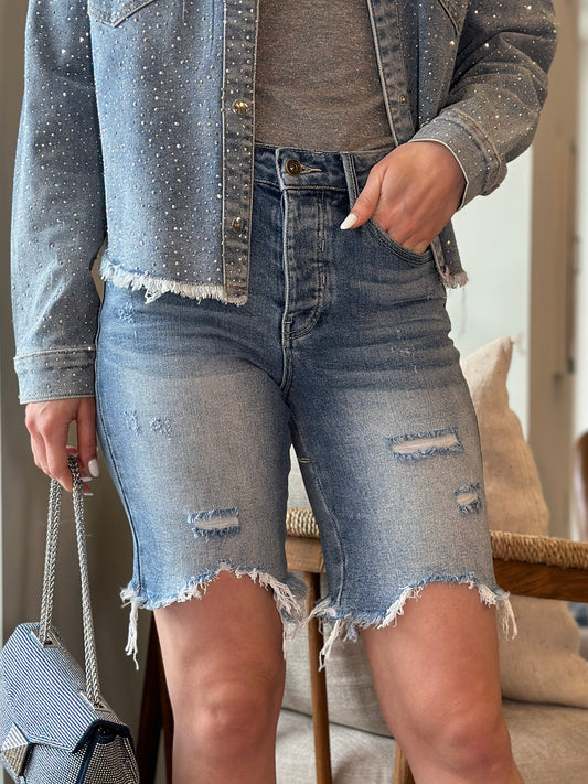 Signa Denim Ripped Shorts