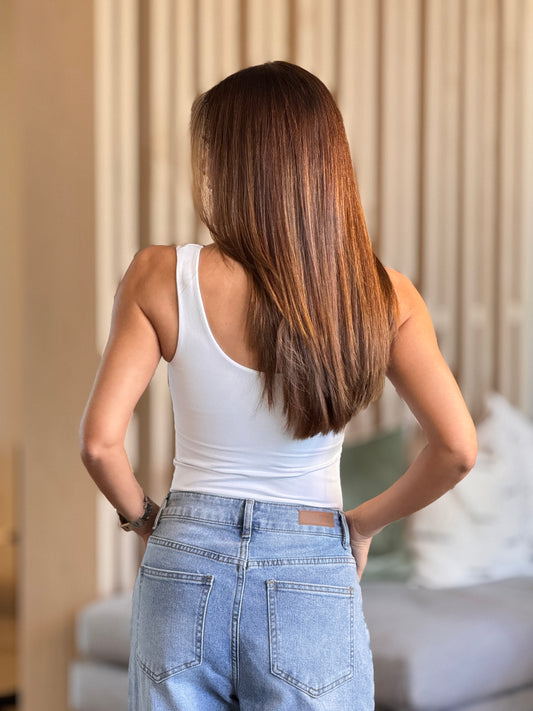 Dyna White 1139 Basic V Tank Top