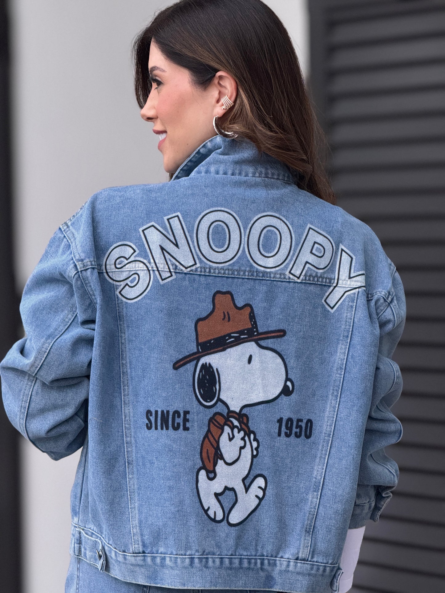 Cowboy Cartoon Denim Jacket Top
