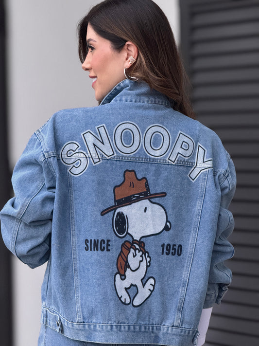 Cowboy Cartoon Denim Jacket Top