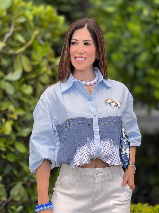 Justy Blue/Denim Horse Top