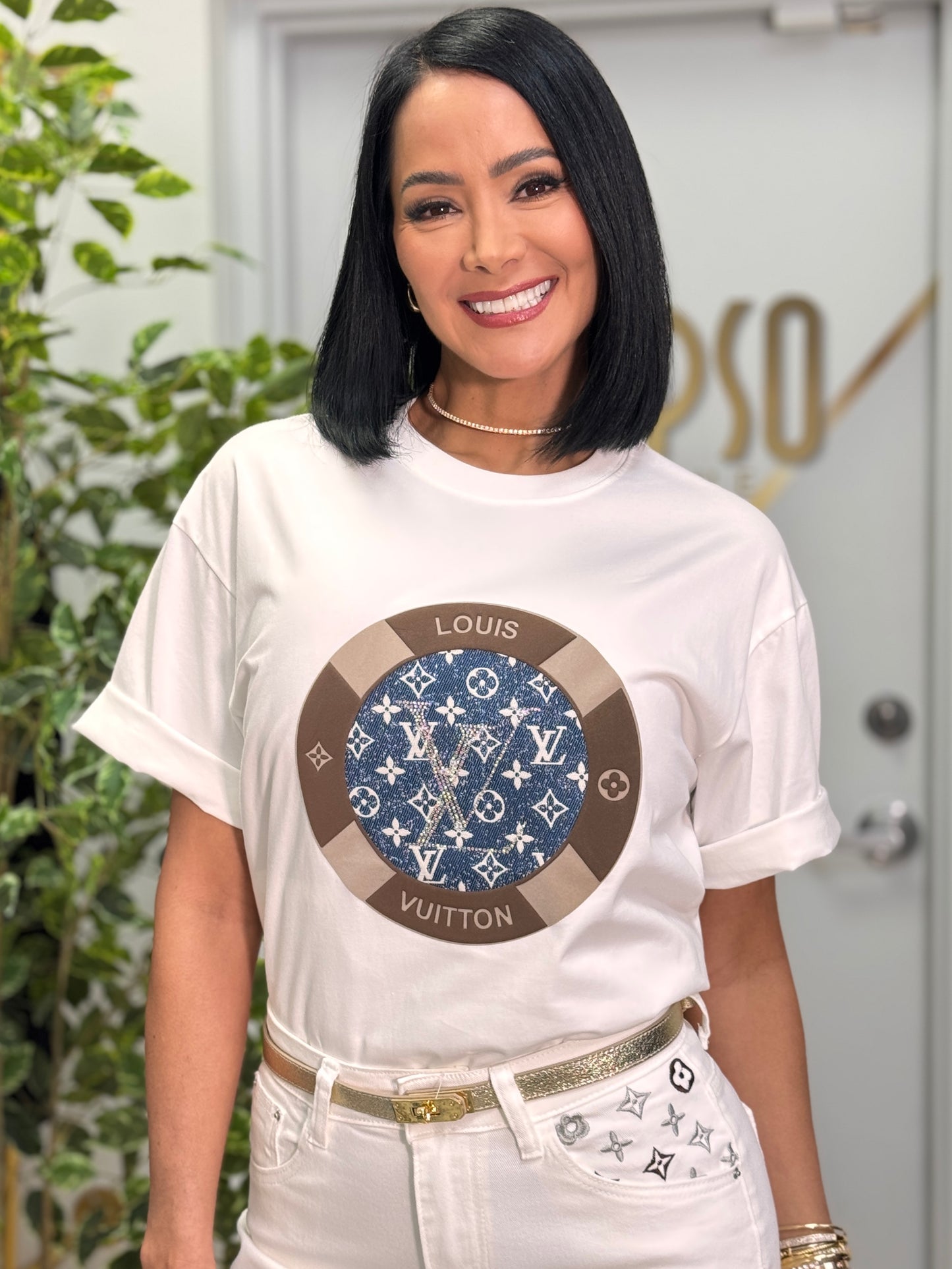 Loui Brown/Denim Circle T-Shirt