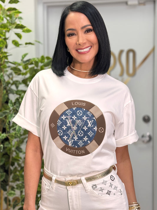 Loui Brown/Denim Circle T-Shirt