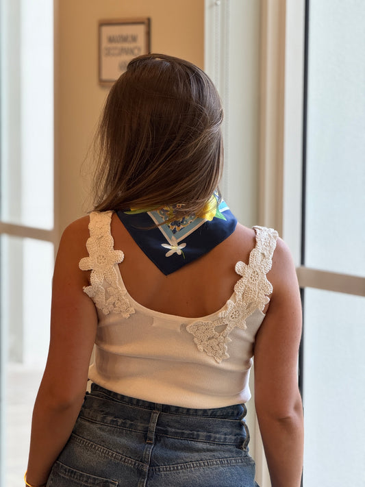 Gaia White Torchon Top