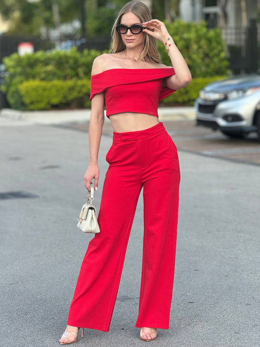 Flavia Red Bandage Strapless Set