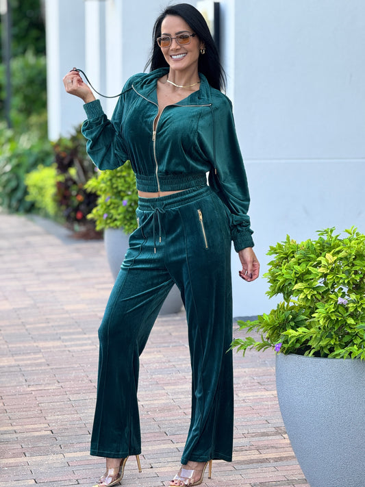 Poem Green Velvet Sport Set