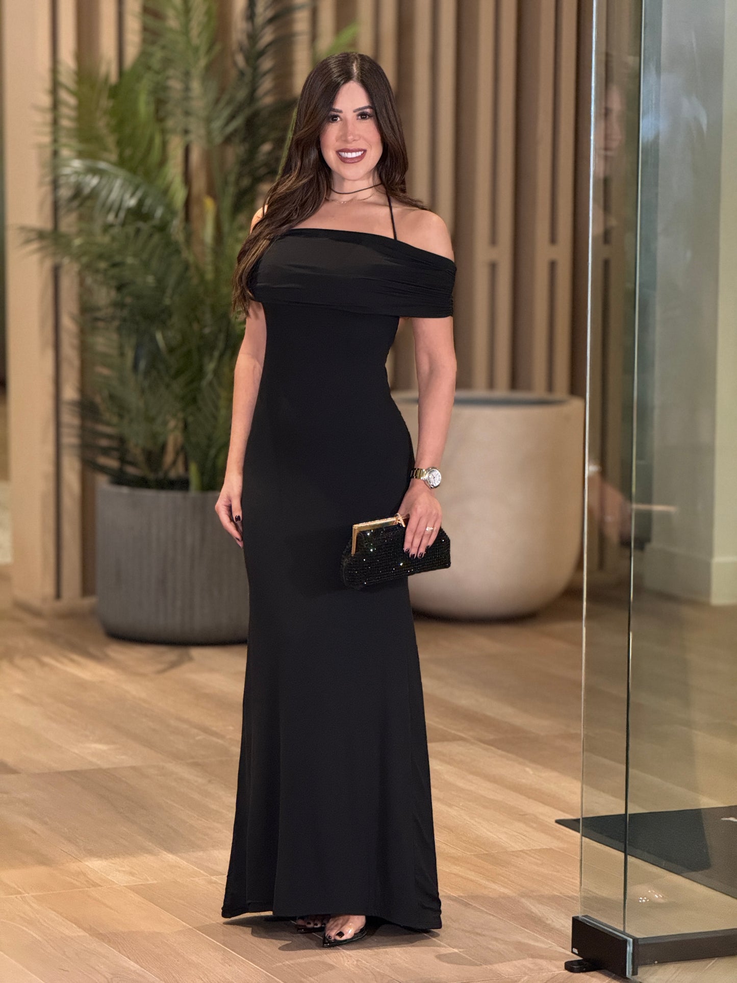 Sydney Black Off Shoulder Dress Gala